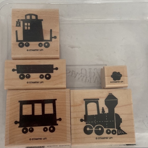 Stampin Up!Choo Choo Train Wood Rubber Stamp 5 PC Set Retired - Picture 9 of 10